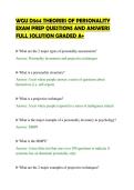 WGU D564 THEORIES OF PERSONALITY&NewLine;EXAM PREP QUESTIONS AND ANSWERS&NewLine;FULL SOLUTION GRADED A&plus;&NewLine;