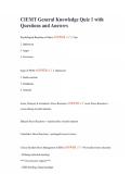 CIEMT General Knowledge Quiz 1 with Questions and Answers