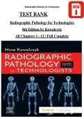 TEST BANK&NewLine;Radiographic Pathology for Technologists&NewLine;8th Edition by Kowalczyk&NewLine;All Chapters 1 - 12 &sol; Full Complete &NewLine;