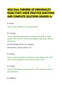 WGU D564 THEORIES OF PERSONALITY&NewLine;EXAM STUDY GUIDE PRACTICE QUESTIONS&NewLine;AND COMPLETE SOLUTIONS GRADED A&plus;