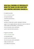 WGU D564 THEORIES OF PERSONALITY&NewLine;EXAM TEST BANK SOLVED QUESTIONS&NewLine;AND VERIFIED RESPONSES GRADED A&plus;&NewLine;