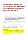 Colorado Pipefitter Licensing Exam &NewLine;Practice Questions And Correct Answers &NewLine;&lpar;Verified Answers&rpar; Plus Rationale 2026 &NewLine;Q&A&vert; Instant Download Pdf 