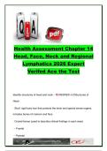 Health Assessment Chapter 14 Study Guide 2026 &vert; 150&plus; Practice Questions & Answers &vert; Head&comma; Face&comma; Neck&comma; Regional Lymphatics&comma; Thyroid & Cranial Assessment