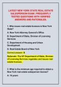 2026-2027 LATEST NEW YORK STATE REAL ESTATE&NewLine;SALESPERSON EXAM &vert; FREQUENTLY&NewLine;TESTED QUESTIONS WITH VERIFIED&NewLine;ANSWERS AND RATIONALES&period;&NewLine;