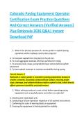 Colorado Paving Equipment Operator &NewLine;Certification Exam Practice Questions &NewLine;And Correct Answers &lpar;Verified Answers&rpar; &NewLine;Plus Rationale 2026 Q&A&vert; Instant &NewLine;Download Pdf 