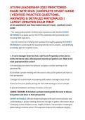 ATI RN LEADERSHIP 2023 PROCTORED EXAM WITH NGN &vert; COMPLETE STUDY GUIDE &vert; VERIFIED PRACTICE QUESTIONS&comma; ANSWERS & DETAILED RATIONALES &vert; LATEST UPDATED EXAM PREP