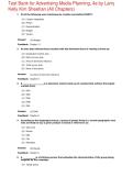 Advertising Media Planning 4th Edition Test Bank &vert; Larry Kelly & Kim Sheehan &vert; Latest Exam Questions & Verified Answers