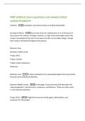 PMP Artifacts Exam questions and answers latest&NewLine;update Graded A&plus;&NewLine;Artifacts -a template&comma; document&comma;output&comma;or project deliverable&period;&NewLine;Strategy Artifacts -Documents that are created prior to or at the start of&NewLine;the project that address strategic&comma; business&comma; or