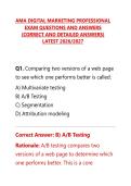 AMA DIGITAL MARKETING PROFESSIONAL EXAM QUESTIONS AND ANSWERS 2026&sol;2027