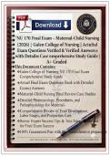NU 170 Final Exam &ndash; Maternal-Child Nursing &lpar;2026&rpar; &vert; Galen College of Nursing &vert; Actual Final Exam Questions & Verified Answers with Detailed Rationales &vert; Comprehensive Study Guide &vert; A&plus; Graded