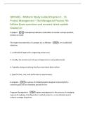 QM 6655 - Midterm Study Guide &lpar;Chapters 1 - 7&rpar;&semi;&NewLine;Project Management - The Managerial Process 7th&NewLine;Edition Exam questions and answers latest update&NewLine;Graded A&plus;&NewLine;A project -a temporary endeavor undertaken to create a unique product&comma;&NewLine;service&comma; or result&period;&NewLine;The