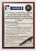 NU 170 Exams 1&ndash;4 & Final Exam &ndash; Maternal-Child Nursing &lpar;2026&rpar; &vert; Galen College of Nursing &vert; Actual Exam Questions & Verified Answers with Detailed Rationales &vert; Comprehensive Study Guide &vert; A&plus; Graded