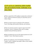 CLFP ACTUAL CERTIFICATION PAPER&NewLine;2026 QUESTIONS WITH ANSWERS FULL&NewLine;SOLUTION&period;&NewLine;