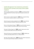 Quality Management Tools&comma; Standards&comma; and Systems&NewLine;Overview Exam questions and answers latest update&NewLine;Graded A&plus;&NewLine;What has quality management evolved from&quest; -From inspecting products&NewLine;and removing defects to continuous improvement of products&comma; processes&comma; and