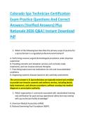Colorado Spa Technician Certification &NewLine;Exam Practice Questions And Correct &NewLine;Answers &lpar;Verified Answers&rpar; Plus &NewLine;Rationale 2026 Q&A&vert; Instant Download &NewLine;Pdf 