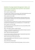 Radiation Oncology Quality Management&comma; Safety&comma; and&NewLine;Improvement Strategies Exam questions and answers&NewLine;latest update Graded A&plus;&NewLine;What is quality management &lpar;QM&rpar;&quest;&NewLine;The overall system of programs and processes used to make decisions that ensure&NewLine;reliable fun