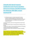Colorado Soils Special Inspector &NewLine;Certification Exam Practice Questions &NewLine;And Correct Answers &lpar;Verified Answers&rpar; &NewLine;Plus Rationale 2026 Q&A&vert; Instant &NewLine;Download Pdf  