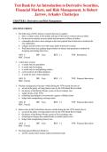An Introduction to Derivative Securities&comma; Financial Markets&comma; and Risk Management 1st Edition Test Bank &vert; Robert A&period; Jarrow & Arkadev Chatterjea &vert; Latest Exam Questions & Verified Answers