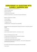 AORN PERIOP 101 QUESTIONS WITH CORRECT ANSWERS 2026