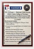 NU 170 Exam 2 &ndash; Maternal-Child Nursing &lpar;2026&rpar; &vert; Galen College of Nursing &vert; Actual Exam Questions & Verified Answers with Detailed Rationales &vert; Latest Study Guide &vert; A&plus; Graded