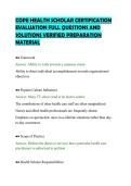 COPE HEALTH SCHOLAR CERTIFICATION&NewLine;EVALUATION FULL QUESTIONS AND&NewLine;SOLUTIONS VERIFIED PREPARATION&NewLine;MATERIAL