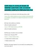 COPE HEALTH SCHOLAR EXAMS SET&NewLine;VERIFIED QUESTIONS AND ACCURATE&NewLine;ANSWERS COMPLETE PREPARATION FILE