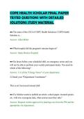 COPE HEALTH SCHOLAR FINAL PAPER&NewLine;TESTED QUESTIONS WITH DETAILED&NewLine;SOLUTIONS STUDY MATERIAL