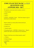 EMSU EXAM TEST BANK &NewLine;QUESTIONS AND &NewLine;ANSWERS 2026 - 2027 