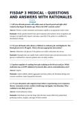 FISDAP 3 MEDICAL - QUESTIONS AND ANSWERS WITH RATIONALES 
