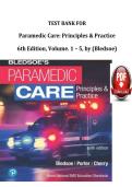 TEST BANK FOR&NewLine;Paramedic Care&colon; Principles & Practice&NewLine;6th Edition&comma; Volume&period; 1 &ndash; 5&comma; by &lpar;Bledsoe&rpar;&NewLine;