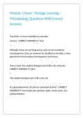 Module 1 Exam - Portage Learning &ndash; Microbiology Questions With Correct Answers