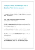Portage Learning Microbiology Exam -1 Questions With Correct Answers