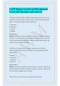 CLEP Human Growth and Development Exam with Questions and Answers