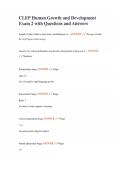 CLEP Human Growth and Development Exam 2 with Questions and Answers