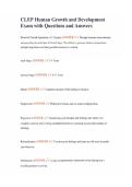 CLEP Human Growth and Development Exam with Questions and Answers