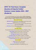 APHY 101 Final Exam &vert; Complete Questions & Expertly Verified Solutions &vert; Latest Update 2026 &ndash; 2027 &lpar;Graded A&rpar;&NewLine;