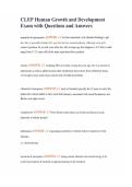 CLEP Human Growth and Development Exam with Questions and Answers