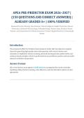 APEA Pre-Predictor Exam 2026&ndash;2027 &vert; Advanced Practice Nursing &vert; 150 Practice Questions with Correct Answers &vert; Comprehensive Exam Preparation