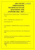 ADVANCED &NewLine;FIREFIGHTER &NewLine;TECHNICIAN EXAM &NewLine;QUESTIONS AND &NewLine;ANSWERS 2026 - 2027
