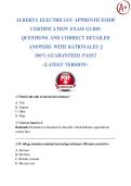 ALBERTA ELECTRICIAN APPRENTICESHIP  CERTIFICATION EXAM QUESTIONS AND 100&percnt; VERIFIED ANSWERS  WITH RATIONALES GRADED A&plus;