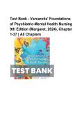 Varcarolis&rsquo; Foundations of Psychiatric-Mental Health Nursing 9th Edition Test Bank 2025&sol; 2026 100&percnt; Verified with Correct Questions and Answers with Solution
