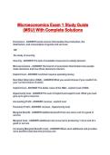 Microeconomics Exam 1 Study Guide &lpar;MSU&rpar; With Complete Solutions