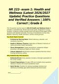 NR 222- exam 1&colon; Health and Wellness &lpar;Latest 2026&sol;2027 Update&rpar; Practice Questions and Verified Answers &vert; 100&percnt; Correct &vert; Grade A&NewLine;&NewLine;