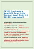 787 KSV Exam Questions&NewLine;Merged With Correct Verified &NewLine;Solutions &vert;&vert; Already Graded A&plus; &vert;&vert; &NewLine;2026-2027 Latest Update&excl;&excl;&excl;