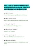 COSC 325 ELECTRICAL COMPREHENSIVE&NewLine;TEST PAPER QUESTIONS AND SOLUTIONS&NewLine;VERIFIED PREPARATION MATERIAL&NewLine;