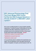 6521 Advanced Pharmacology Final&NewLine;Test Exam Merged With Correct &NewLine;Verified And Well Analyzed Solutions &vert;&vert; &NewLine;Already Graded A&plus; &vert;&vert; 2026-2027 Latest &NewLine;Update&excl;&excl;&excl;
