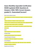 Asana Workflow Specialist Certification &NewLine;EXAM &lpar;updated 2026&rpar; Questions & &NewLine;Answers &vert; With 100&percnt; Correct Answers &NewLine;graded A&plus; Guaranteed Success&excl;&excl; 