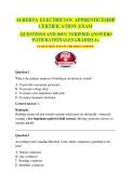 ALBERTA ELECTRICIAN APPRENTICESHIP  CERTIFICATION EXAM QUESTIONS AND 100&percnt; VERIFIED ANSWERS  WITH RATIONALES GRADED A&plus; GUARANTEED PASS ON THE FIRST ATTEMPT