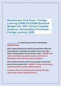 Biochemistry Final Exam - Portage &NewLine;Learning CHEM 210 EXAM Questions &NewLine;Merged with 100&percnt; Correct Complete &NewLine;Solutions &vert; Biochemistry Final Exam -&NewLine;Portage Learning &vert; 2026