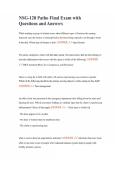 NSG-120 Patho Final Exam with Questions and Answers